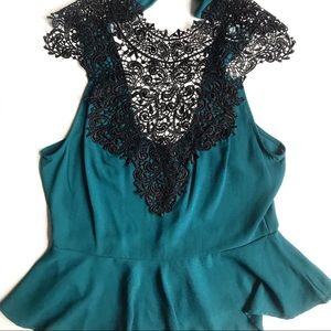 Sexy High Neck Peplum Blouse
